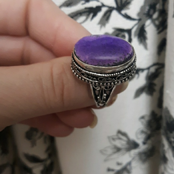 New Unique Dendritic Opal 925 Silver Ring. - Picture 6 of 8